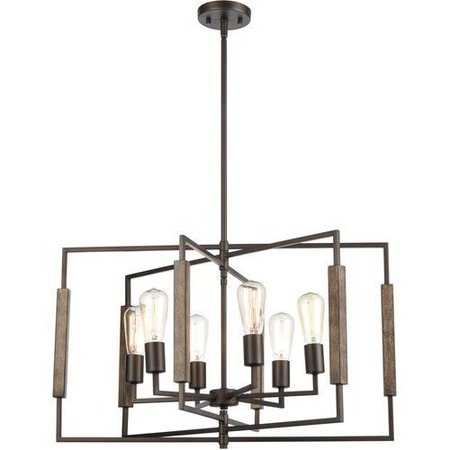 Zinger 28'' Wide 6-Light Chandelier - Oil Rubbed Bronze -  ELK LIGHTING, 75162/6